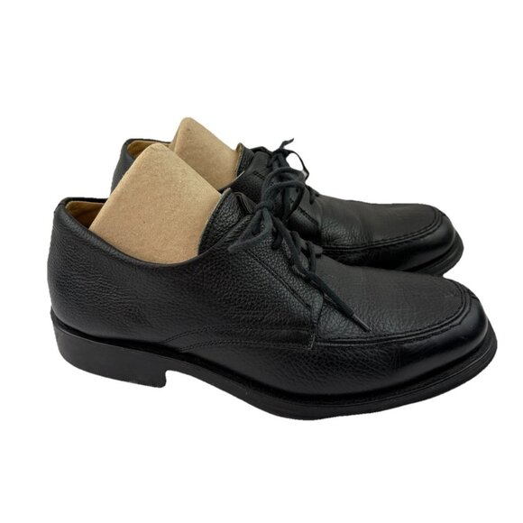 *Sandro Moscoloni Vinyard Shoes Mens 9.5D Black Pebbled Leather Loafer Lace Up